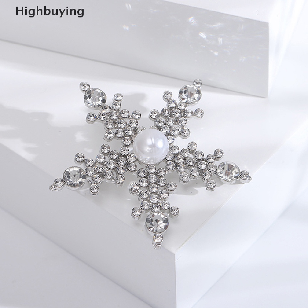 Hbid Bros Snowflake Berlian Imitasi Baru Untuk Wanita Unisex Natal Tahun Baru Pesta Brooch Pin Hadiah Glory