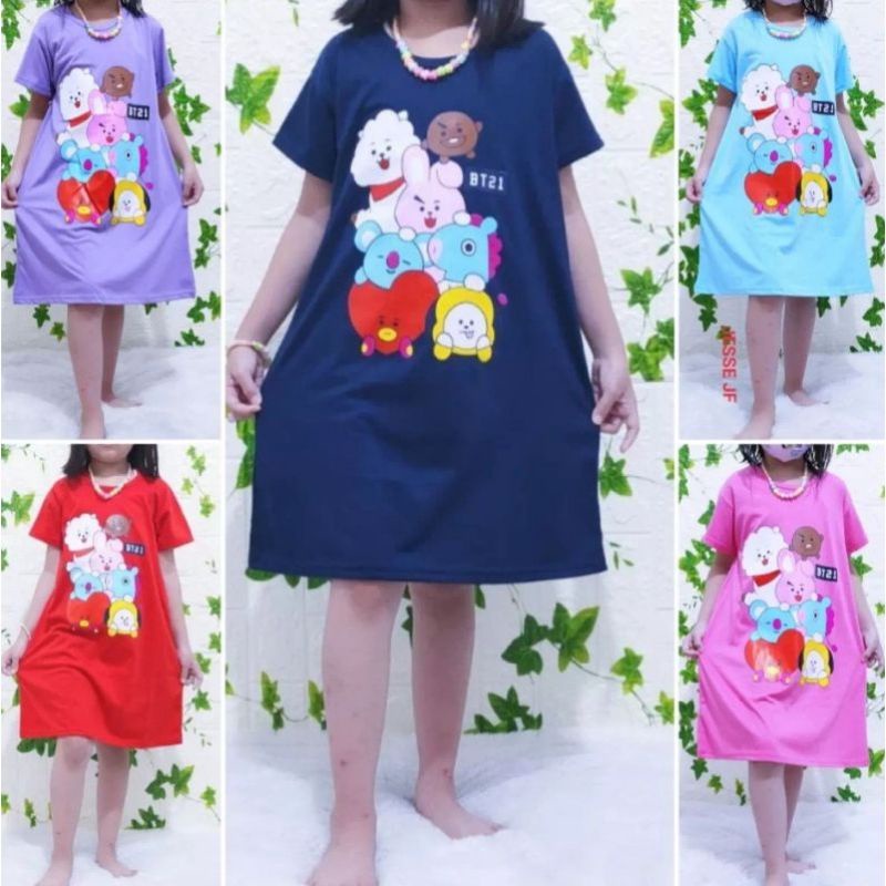 daster anak bts 2-12 tahun/dress anak perempuan bts termurah/baju anak terlaris