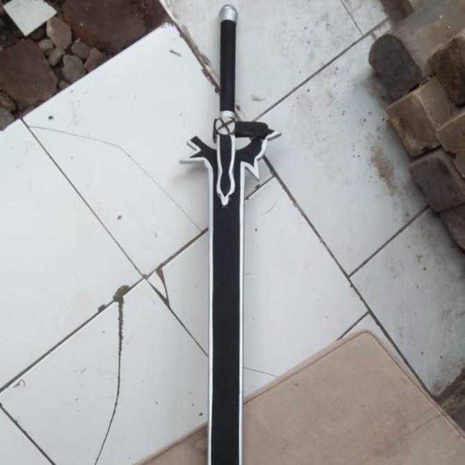 pedang anime sword art online kirito elucidator || mainan pedang kayu
