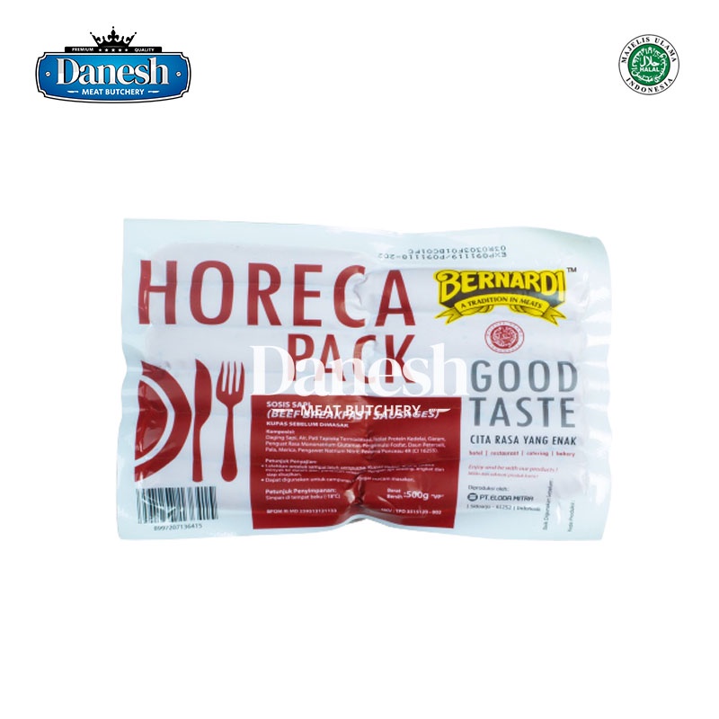 BERNARDI Horeca Pack Beef Breakfast CL 500G Sosis Sapi Frozen food Makanan Beku Halal