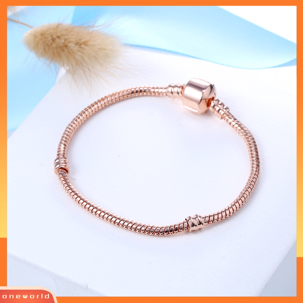 [WONE] Bangle Simple Beaded Snake Chain Women Gelang Pesona Manik-Manik Untuk Kehidupan Sehari-Hari