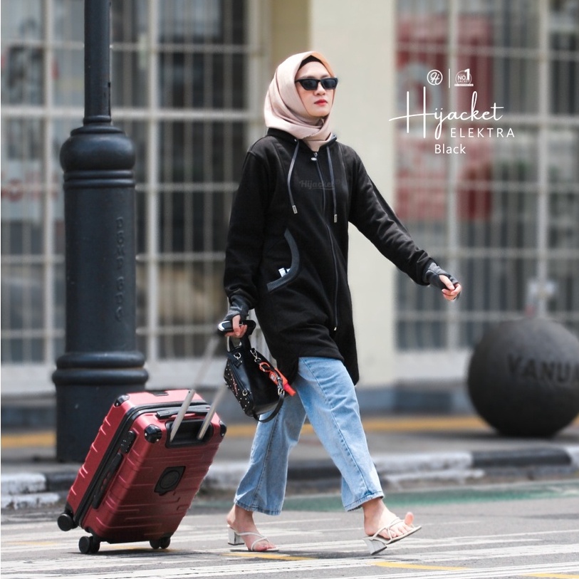 HIJACKET ELEKTRA | HIJAKET JAKET HIJAB PANJANG WANITA MUSLIMAH SYAR'I