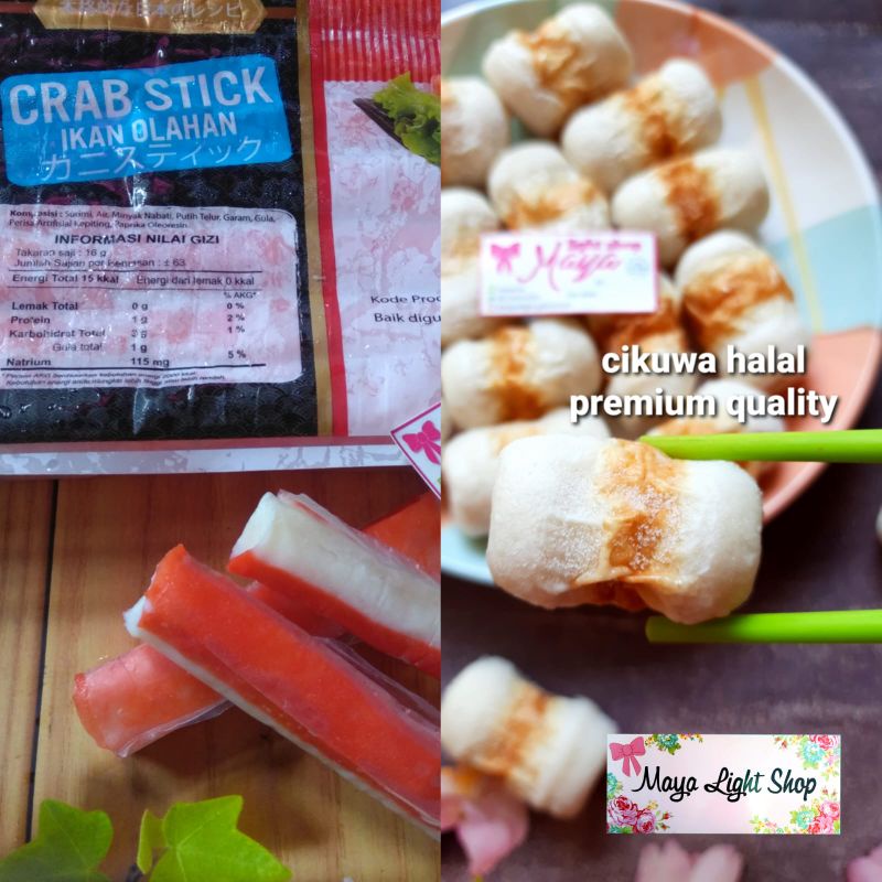 crab stik Cikuwa chikuwa kani mentai kepiting olah halal 10gr harga satuan murah steamboat shabu shabu seafood frozen food bakso ikan halal