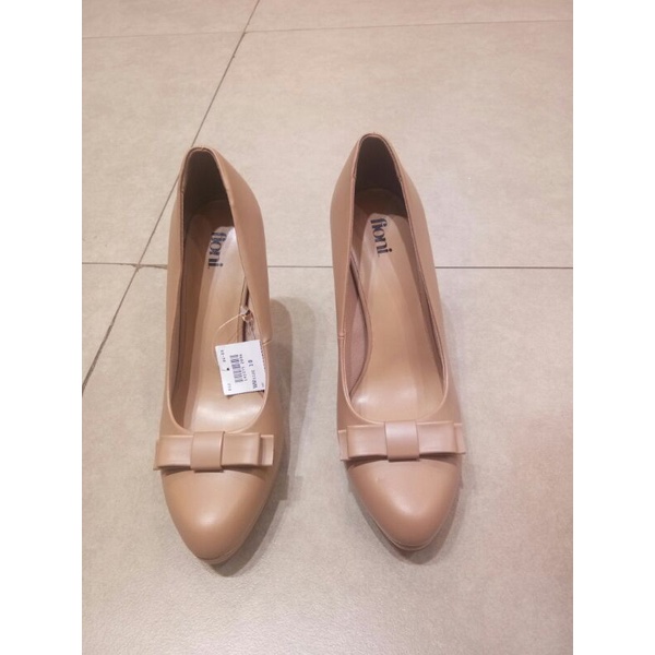 heels fioni big size ruby bow nude by payless