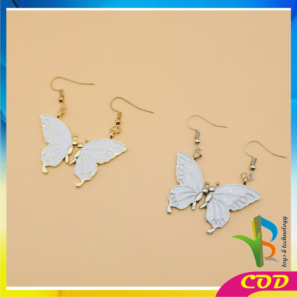 RB-K119 Anting Mutiara Gaya Korea Motif Pita Aksesoris Fashion Wanita / Anting Rumbai Panjang Elegant Earrings Butterfly Women