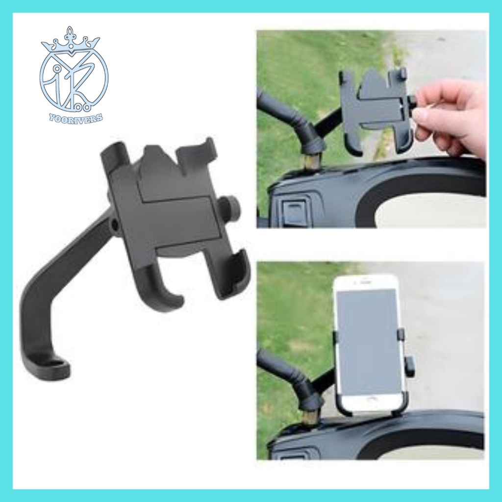 Holder spion motor full besi aluminium dudukan hp spion motor universal holder HM20 waterproof