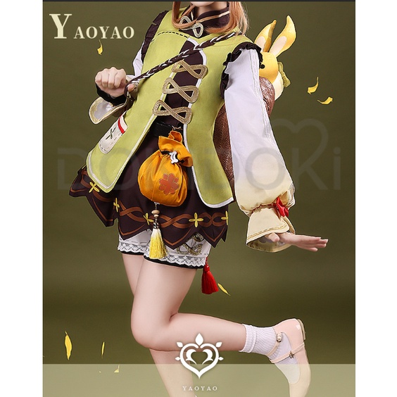 Game Genshin Impact Yaoyao Cosplay Costume Yao Yao Costume Cute Halloween Genshin Impact Dendro