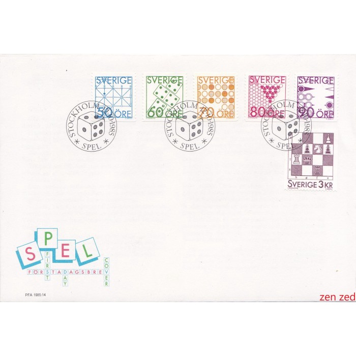 

A443 Perangko Swedia FDC 1985 Games 1 Pcs
