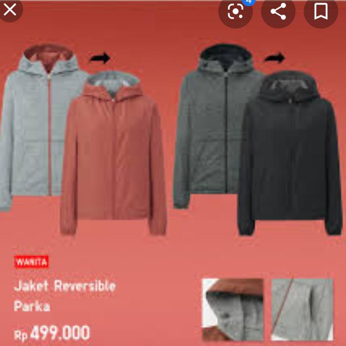 Jaket Parka Reversible Cantik Keren Uniqlo Original Branded