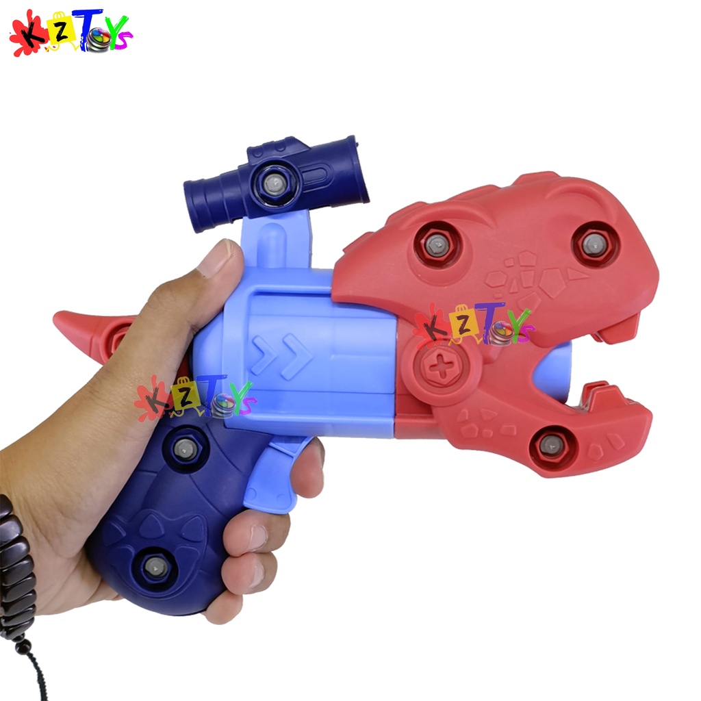 MAINAN PISTOL ANAK BONGKAR PASANG DIY TEMBAK-TEMBAKAN DINO PLAYSET