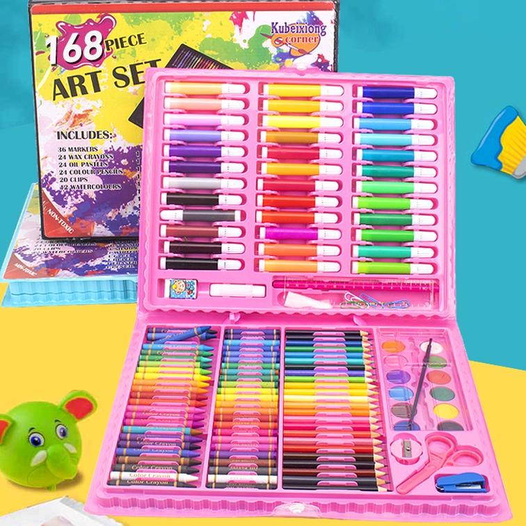 

[Kode][E85B]♫♪| Homeeasy Oil Pastel Crayon 168pcs crayon set pensil warna pena cat air 150 set kuas lukis krayon & pastel- CP4 bisa cod