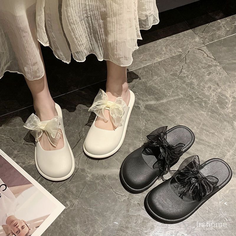 Paket kepala setengah sandal sandal sandal wanita musim panas di luar memakai sandal busur bawah ant