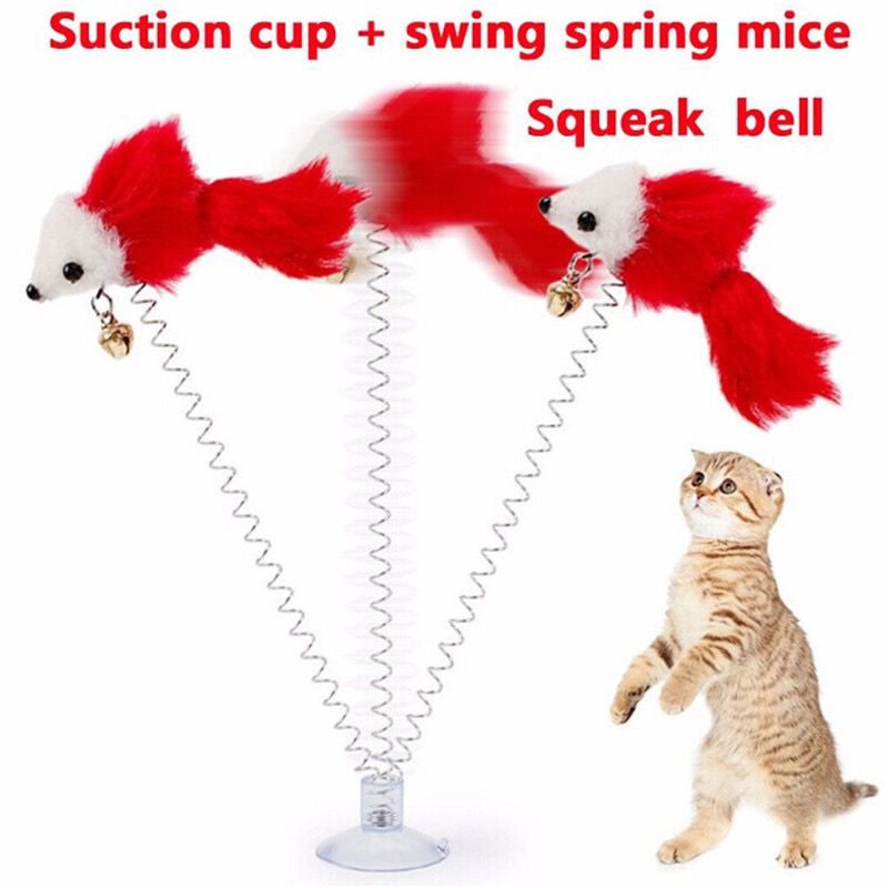 Mainan Kucing Tikus / Bulu Tiang Per Goyang - Tongkat Spring Cat Toys