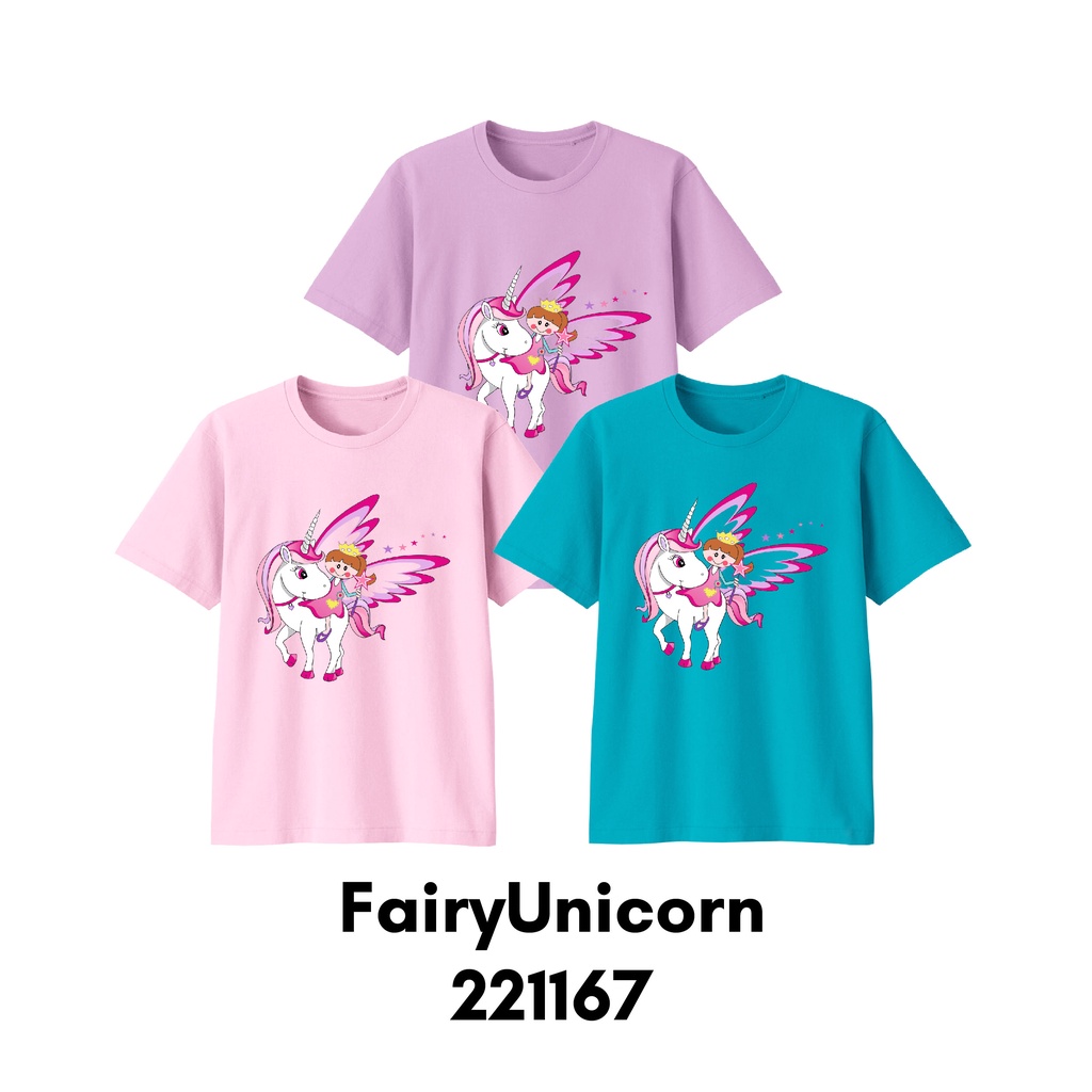 Baju Kaos Fairy Unicorn Series Size Bayi Sampai Dewasa Bigsize Bahan Katun Combed Premium 30s