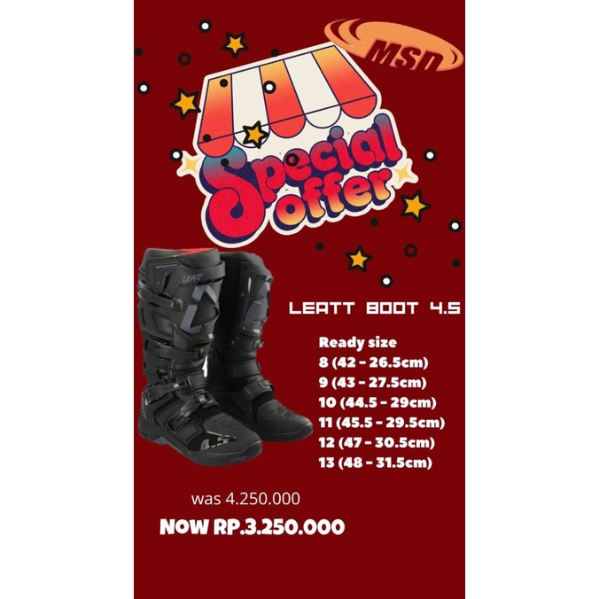 Boot LEATT 4.5 Black 21 / SALE LEATT BOOTS MX Trabas GTX