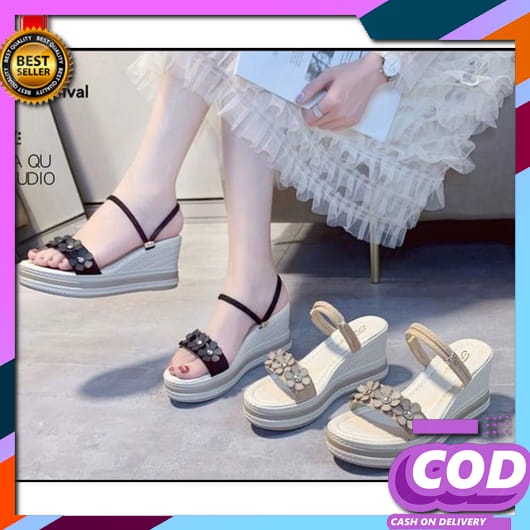 Sandal Mewah Wedges Wisuda Kondangan Terbaru 2022 Sendal Bridesmaid Lebaran Sepatu Sendal Wejes Impo