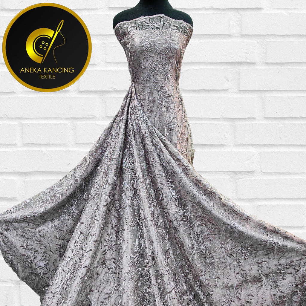 Kain Tile Brokat Chantily Semi Perancis Anti Gatal