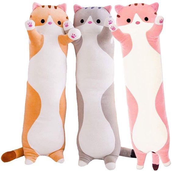 Bantal Guling Kucing 60cm Bahan Plush SNI