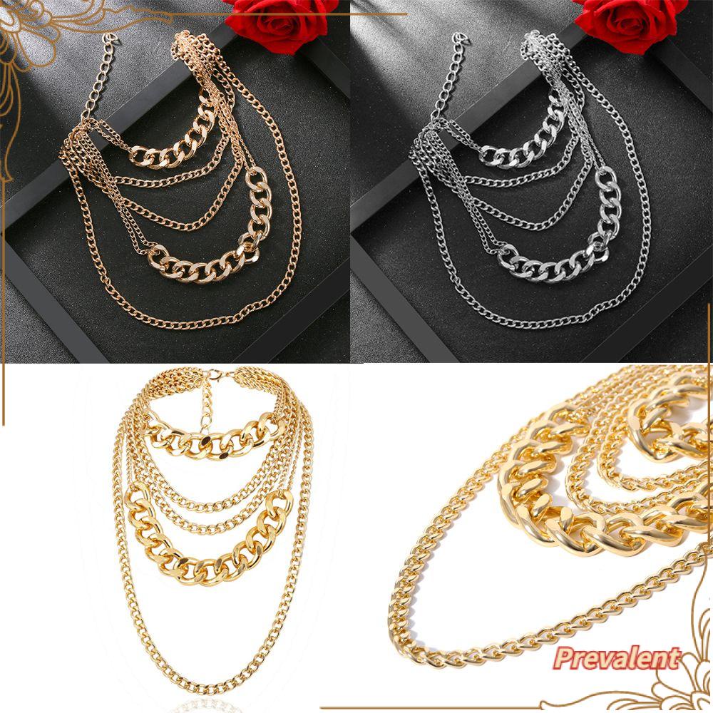 Preva Rantai Curb Tebal Fashion Kerah Berlebihan Statement Punk Choker