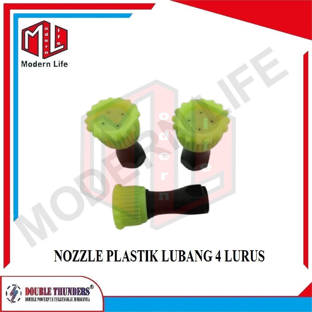 Nozel Spuyer Spayer Nozzle Plastik Lubang 4 Gagang Lurus Kabut DT