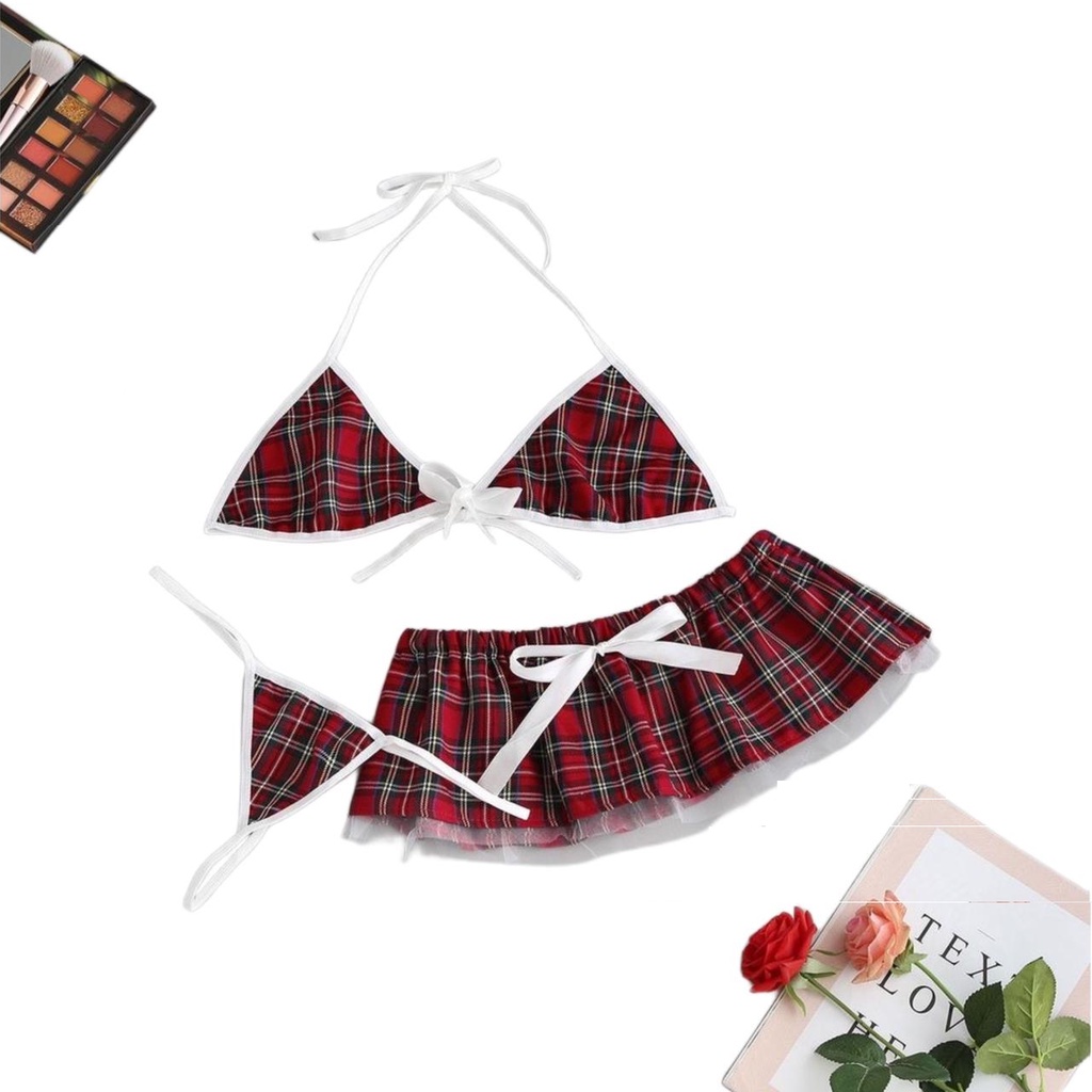 4XL XXXL XXL XL Lingeri Kostum by Hannah Lingerie Cosplay Student Murid Sekolah Costume Siswa Hot Bra Set 750