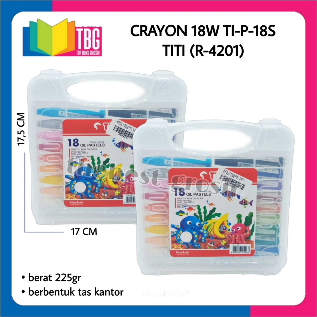 

1 SET CRAYON 18W TI-P-18S TITI KRAYON ALAT MEWARNAI ISI 18 WARNA (R-4201)