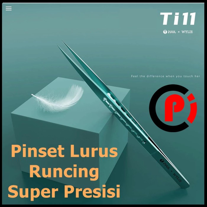 2UUL x WYYLIE Ti 11 Pinset Super Presisi Runcing Lurus Titanium Alloy