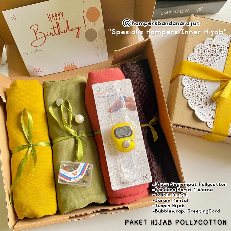 

HAMPERS HIJAB POLLYCOTTON / Kado Wisuda / Kado Pernikahan / Kado Ulang Tahun