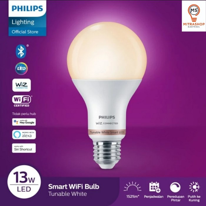 PHILIPS LAMPU SMART WIFI LED 13W BLUETOOTH - TUNABLE WHITE ( PUTIH)