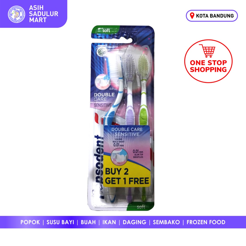 Sikat Gigi Pepsodent 3 Set Double Care Sensitive Promo Bandung