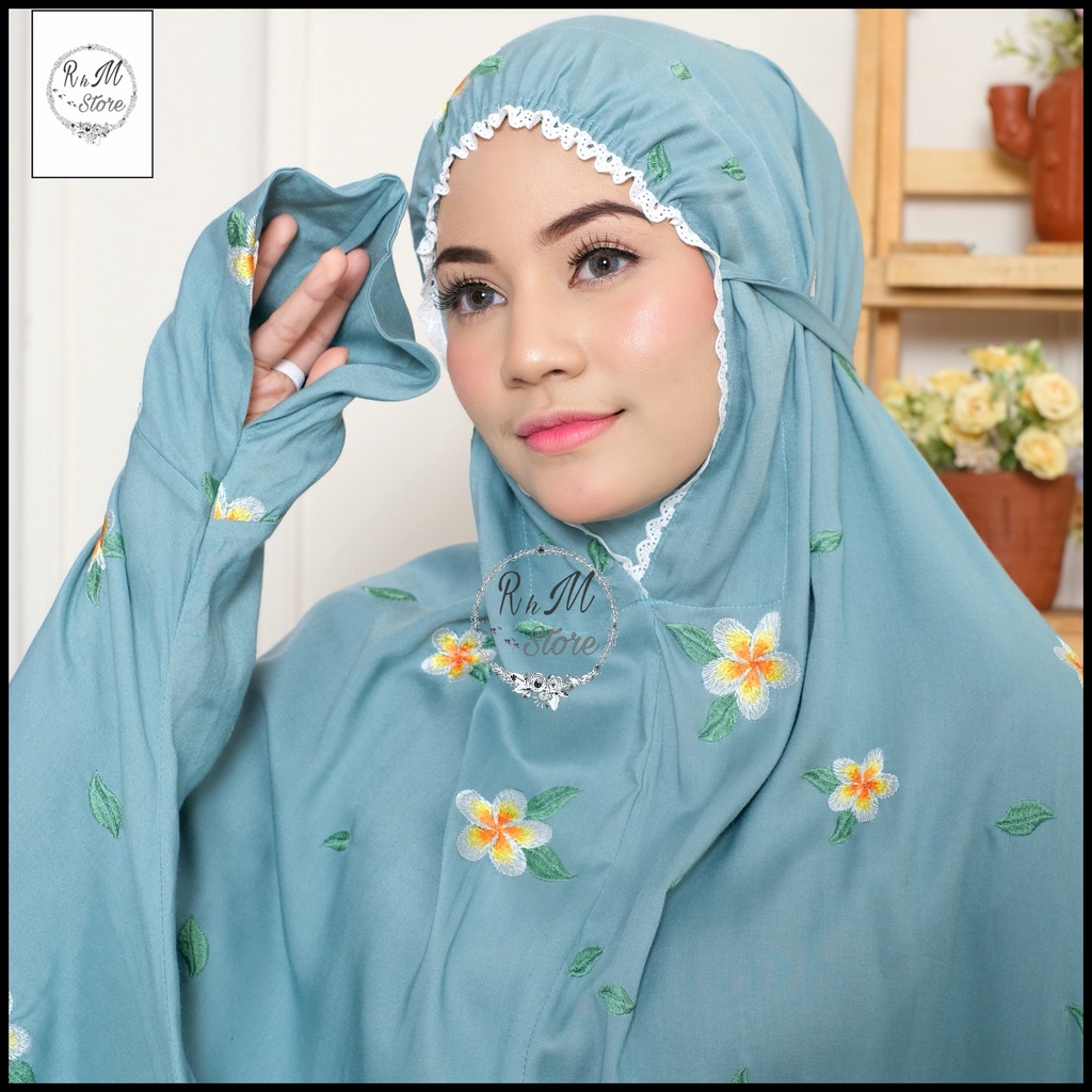 Mukena Terusan Lajuran Dewasa Rayon Bordir