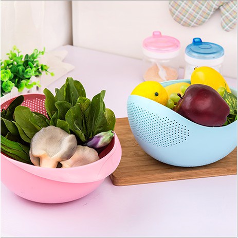 GOS- E206-WADAH CUCI BERAS BUAH DAN SAYURAN 2 in 1 Multifunction Bowl