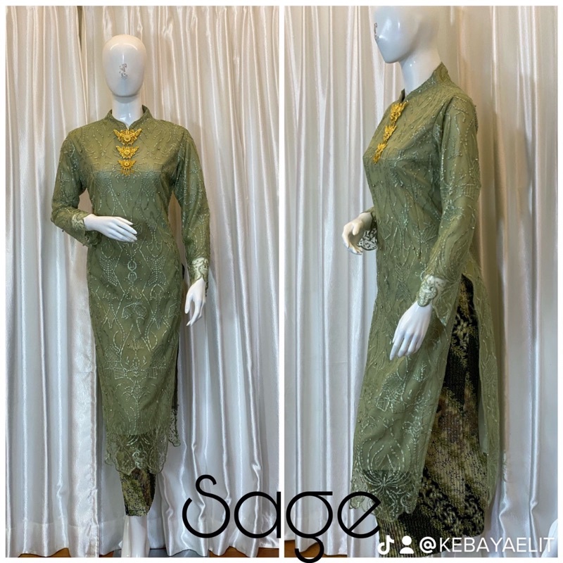 KEBAYA MODREN TUNIK VETNAM BAHAN TILE BORDIR(seragaman/kondangan/wisuda)