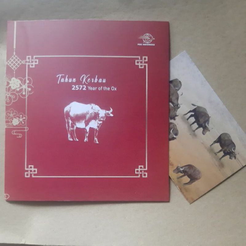 

Perangko kemasan filateli Tahun kerbau 2560 kartu pos dan prangko