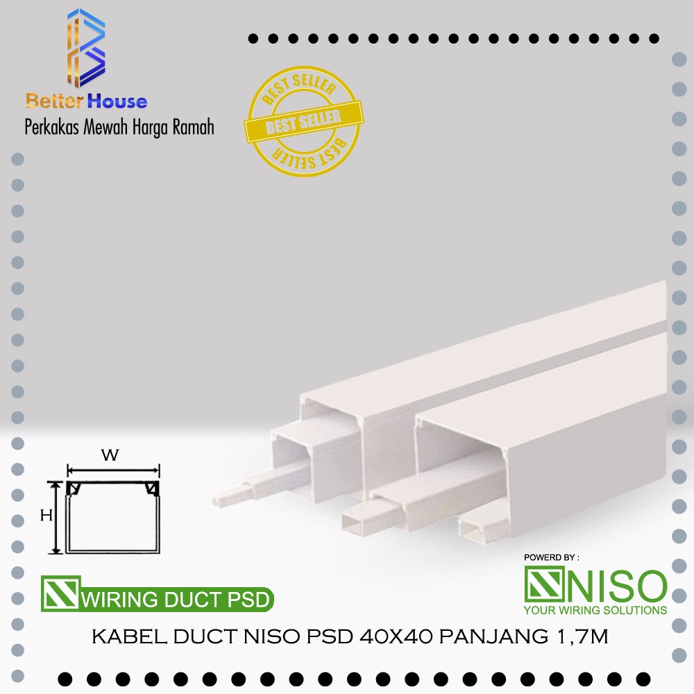 Jual Kabel Ducting Penutup kabel listrik PSD 40x40 mm Panjang 1.7m Shopee Indonesia
