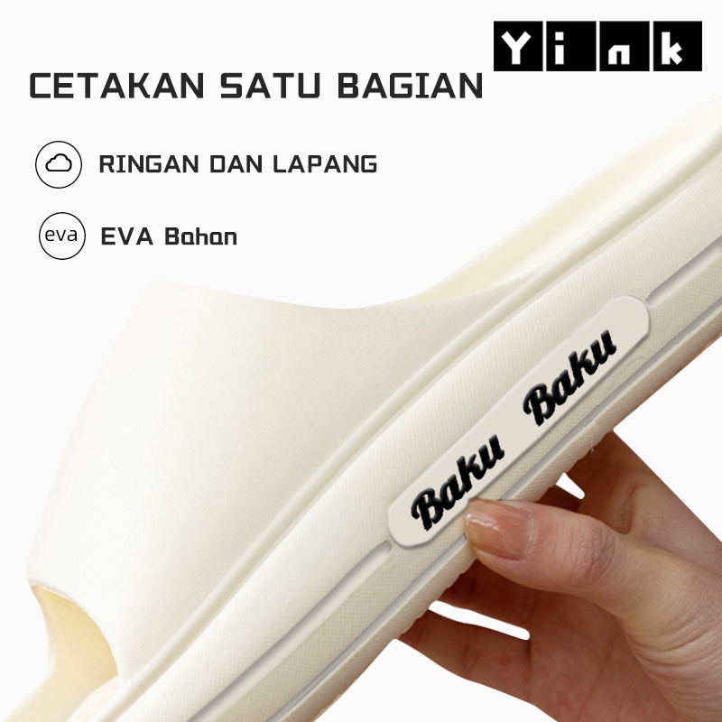 Yink Sandal Pria Dewasa / Sandal Slop Pria Dewasa/ Sandal Couple/ Lucu Sandal Karet Import Sendal Jelly Wanita Terbaru 2022 Sandal Rumah Soft Slipper Murah Anti Slip Elastic Empuk EVA