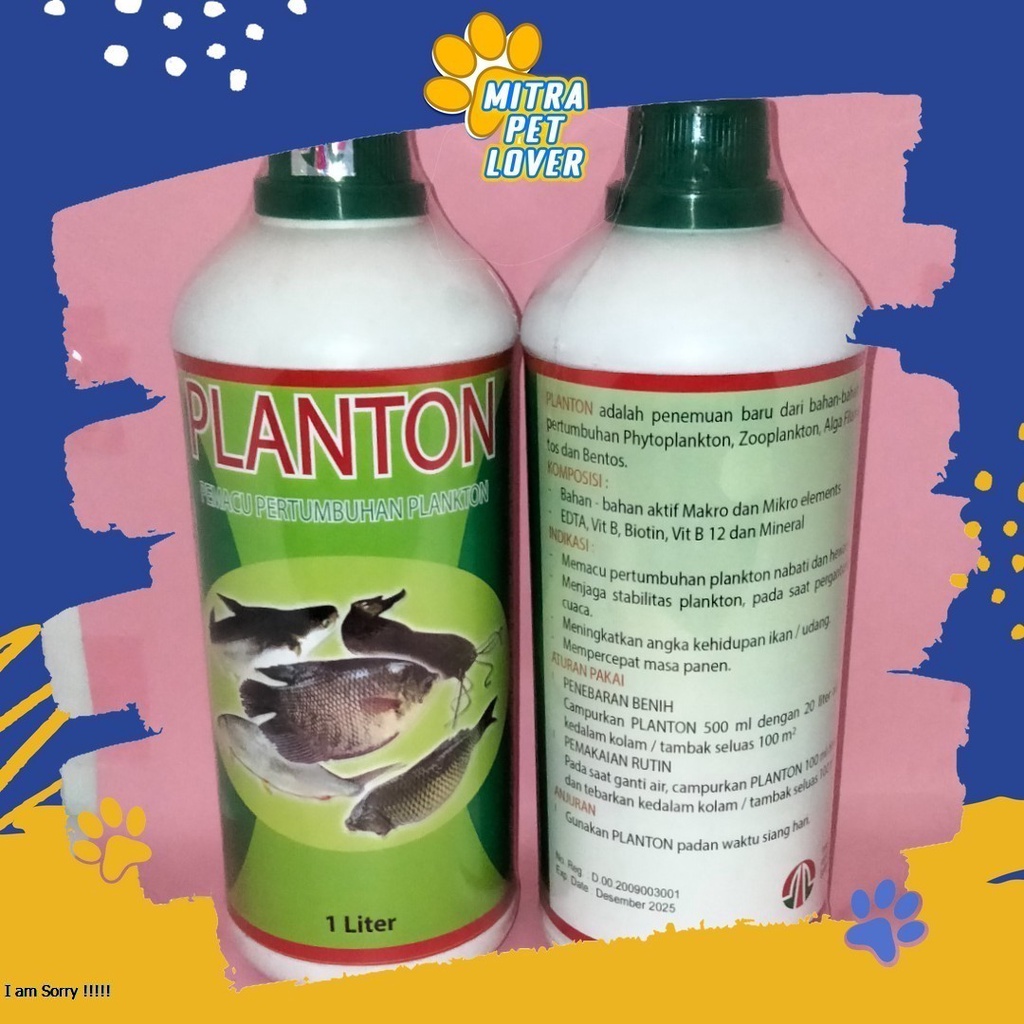 OBAT PERTUMBUHAN PLANKTON - PLANTON 1LITER ORIGINAL - BAHAN AKTIF PEMACU TUMBUHNYA PLANKTON ALGA IKAN UDANG CEPAT PANEN - MURAH ASLI - PET ANIMAL FISH SHRIMP - VETERINARY TAMASINDO OBAT KESEHATAN &amp; VITAMIN TERNAK HEWAN BINATANG PELIHARAAN MITRAPETLOVER