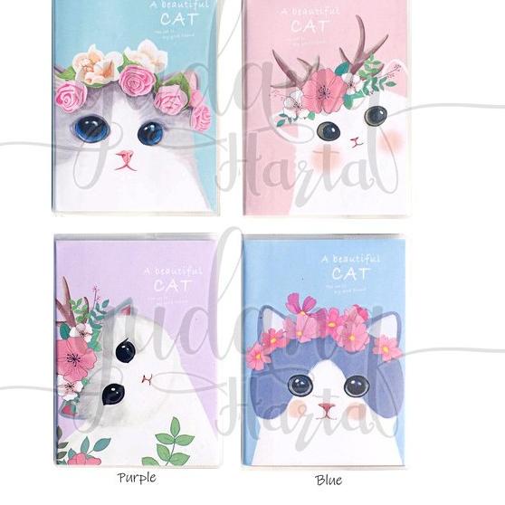 

↟ Notebook Mini Flower Cat Sampul Buku Catatan Mini Kucing Bunga Unik GH 308400 ↡