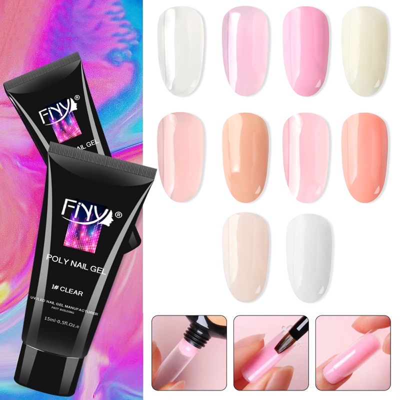 FINY POLYGEL NAIL EXTENSION PREMIUM QUALITY 15ml / FNY SAMBUNG KUKU PALSU POLY GEL