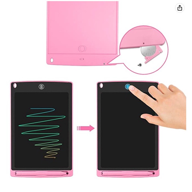 LCD WRITING TABLET 8,5  INCH PAPAN TULIS ANAK/DEWASA DENGAN TINTA MULTI COLOR