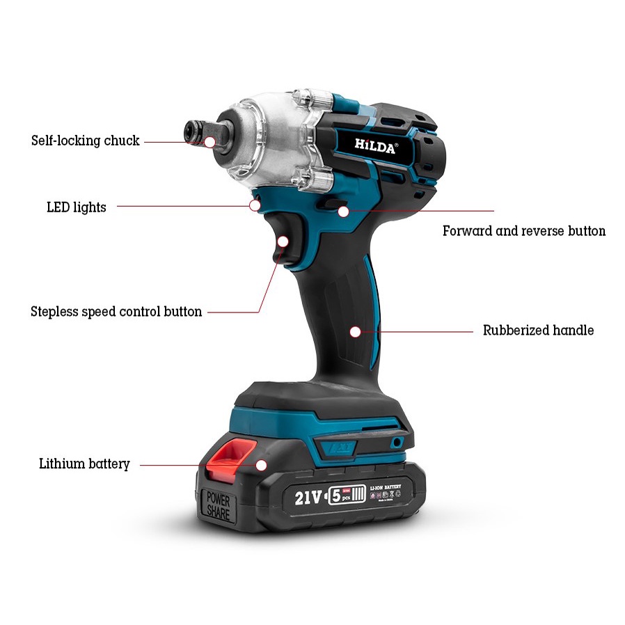 Cordless Impact wrench 2 baterai cordless mesin pembuka baut ban bor set impak buka motor mesin bor untuk baut mobil