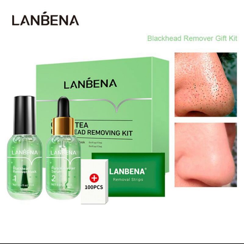 LANBENA Blackhead Penghilang Komedo Serum Pengecil Pori Remover Mask Masker Komedo Hidung Pore Minim