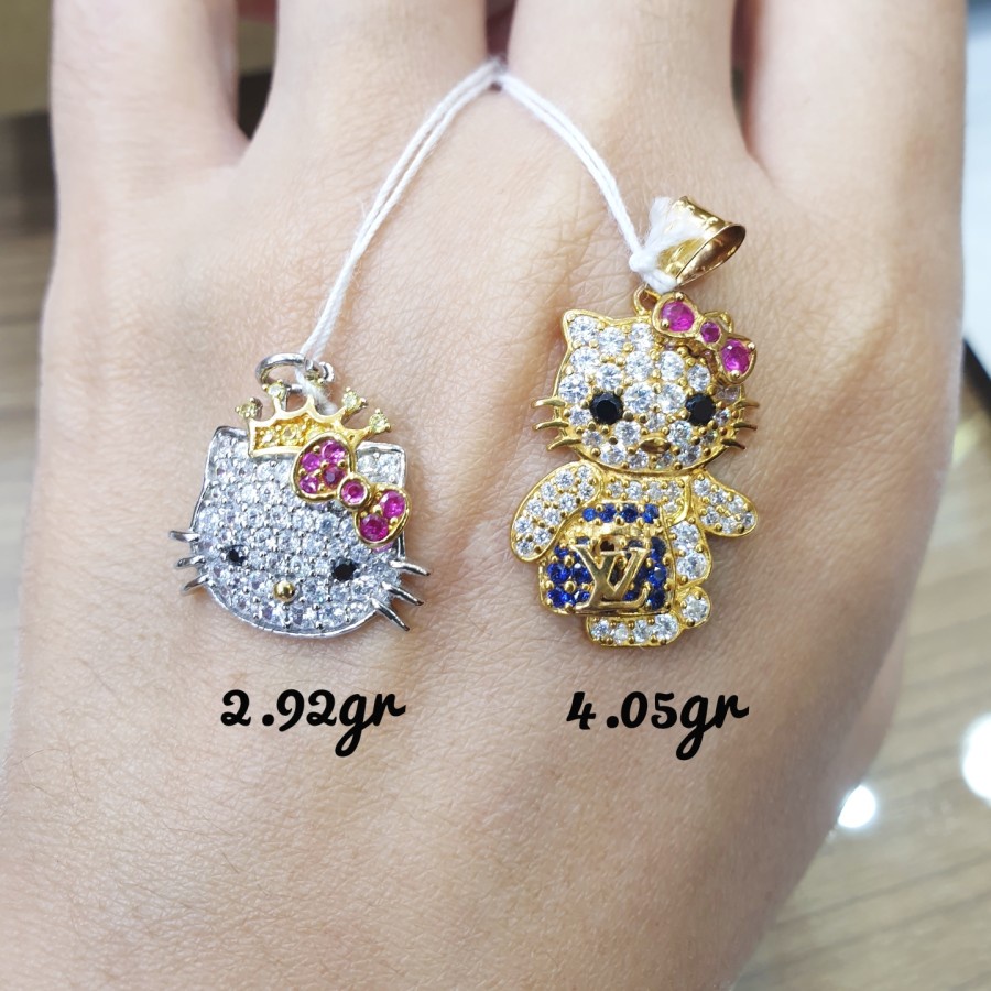 LIONTIN EMAS Hello kitty FULL MATA - hello kitty pendant