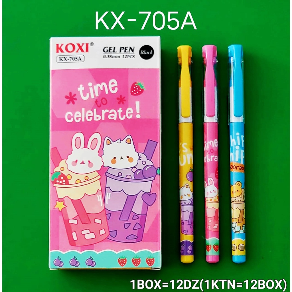 

Pulpen Gel Koxi Motif Lucu KX-705A 0.38 mm Hitam Isi 12 pcs