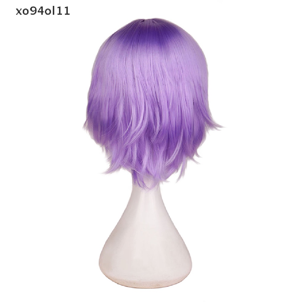 Xo Pria Wanita Pendek Lurus Sopak Wig Tahan Panas Sintetis Wig Dewasa Props OL