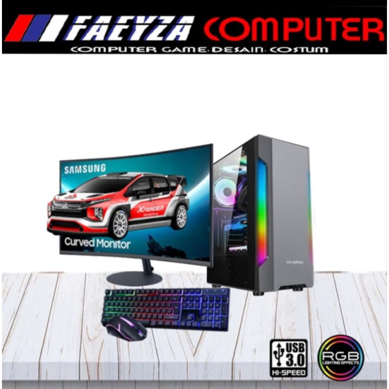PC Gaming Fullset Intel Core I5 11400F Nvme 256GB Vs VGA RTX 4060 8GB MONITOR 24&quot;