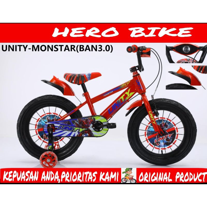 Sepeda anak sepeda bmx 16 unity monstar ban 3.0