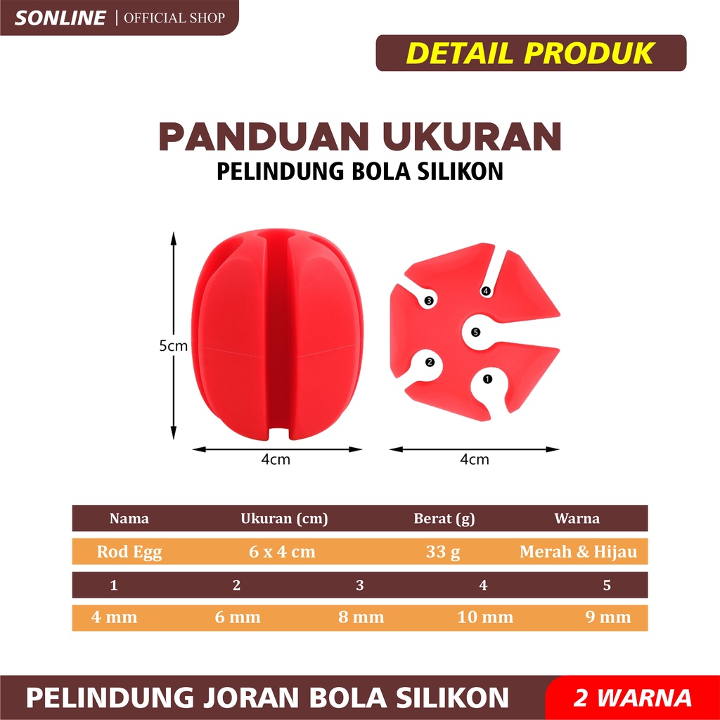 SONLINE Karet Pelindung Joran Pancing Pengikat Joran Pancing Bentuk Telur Bahan Karet Lembut 2 Warna