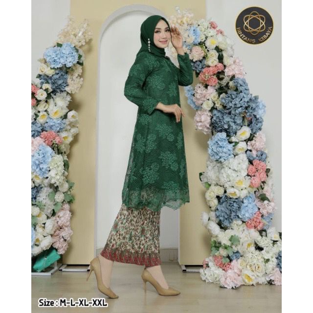 Setelan KEBAYA BRUKAT Tunik Wanita Modern Kebaya Wisuda Brukat Kebaya untuk Kondangan Kebaya wanita modern/KEBAYA BROKAT MODERN PESTA KONDANGAN DAN WISUDA Part 18