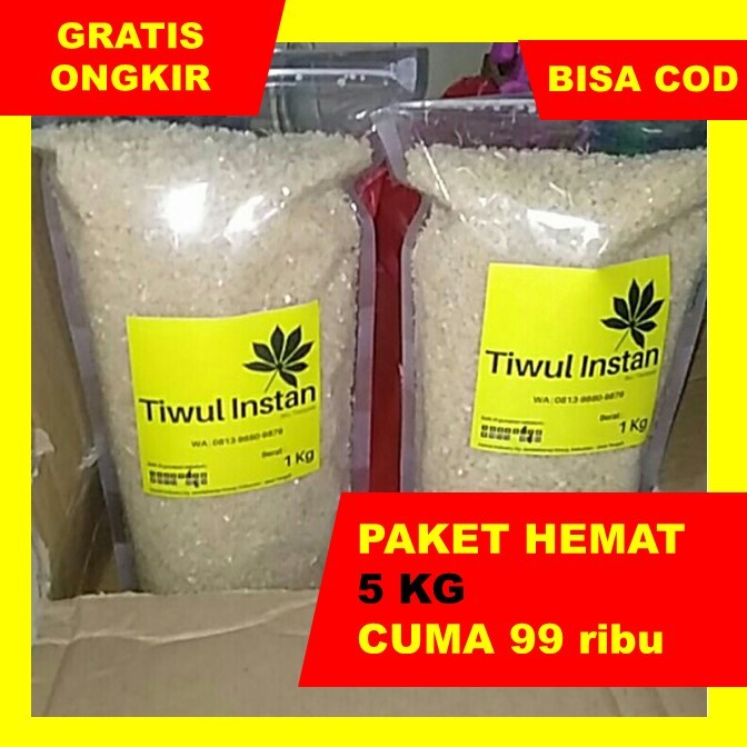 

⭐BISA COD⭐ Makanan Instan TIWUL INSTAN OYEK TEPUNG SINGKONG 1 KG THIWUL TAWAR